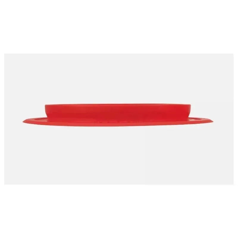 Red sectioned silicone feeding mat by Nuby, designed for easy mealtime organization.