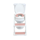 Step ladder toddler potty seat in pink, designed for easy access to toilet training for children.