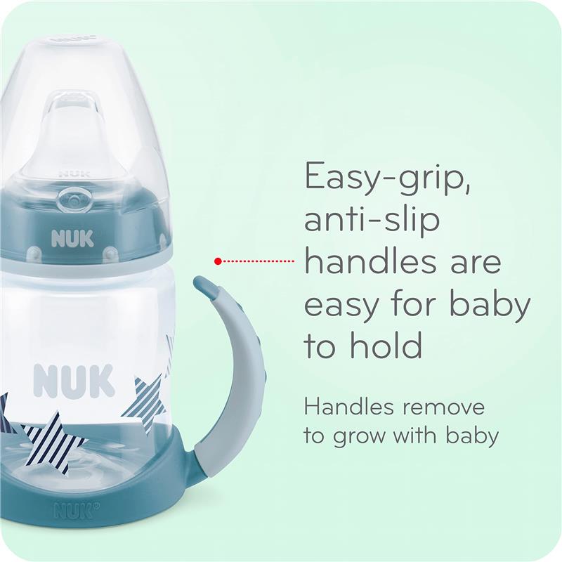 10 oz NUK Large Learner Tritan Cup with anti-slip handles, designed for easy gripping by babies, BPA free.