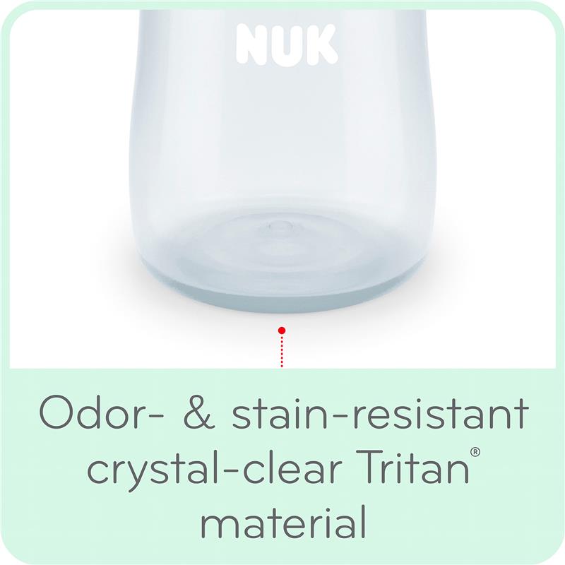 Nuk 10 oz Large Learner Tritan Cup, BPA free, featuring odor- and stain-resistant crystal-clear Tritan material.