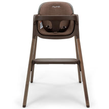 Nuna BRYN High Chair in Clove color, featuring a modern design with a padded seat and harness system.