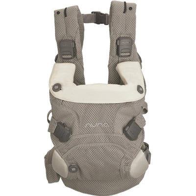 Nuna CUDL™ clik Baby Carrier in fog color, featuring a breathable mesh design and adjustable straps for comfort.