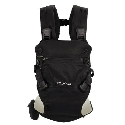 Nuna CUDL™ clik Baby Carrier in Caviar, featuring adjustable straps and a sleek black design, suitable for carrying infants.