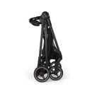 Nuna Flex System Frame in folded position with black wheels and frame, designed for the Pipa Rx Travel System.