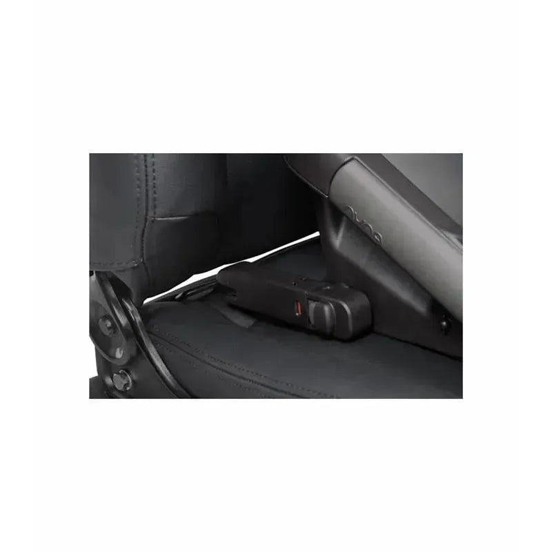 Nuna PIPA™ Series Car Seat Base showing the anchor attachment on a vehicle seat, designed for secure car seat installation.
