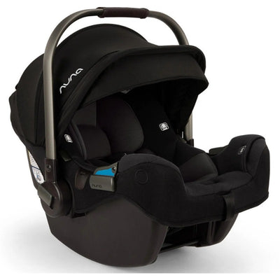 Nuna PIPA™ rx infant car seat with RELX base in Caviar/Chocolate, featuring a sleek design and comfortable cushioning.