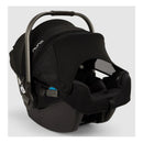 Nuna PIPA™ rx infant car seat in Caviar/Chocolate with a large canopy, side impact protection, and a RELX base for easy installation.