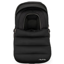 Nuna PIPA™ Series Winter Footmuff in Caviar color, featuring a quilted design and padded comfort for infants.