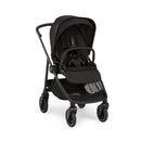 Nuna Swiv + Pipa Aire Rx Travel System in Caviar/Chocolate, featuring a sleek black stroller with a padded seat and canopy.