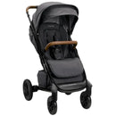 Nuna TAVO™ next stroller in granite color features a comfortable seat, a large canopy, and smooth-rolling wheels.