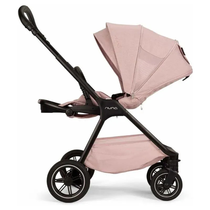 Nuna TRIV™ next stroller in Thistle color, featuring a magnetic buckle, adjustable canopy, and sleek design.
