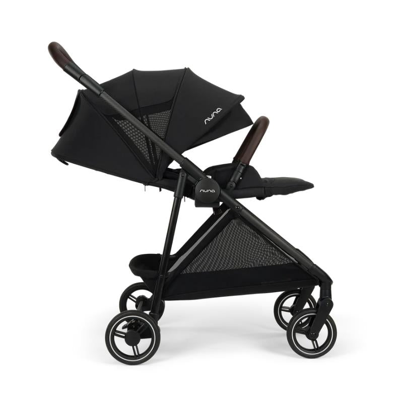 Compact Nuna PIPA™ urbn Flex System Seat in Caviar color with a sleek design and adjustable canopy.