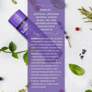 Oilogic Baby Slumber & Sleep 3-in-1 Vapor Bath, Shampoo & Body Wash bottle with ingredients and free-from list on purple background.