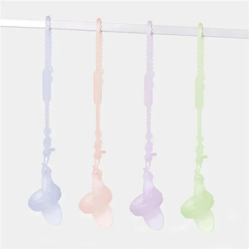 Silicone strap set featuring four colorful straps in pastel shades, designed for securing items.