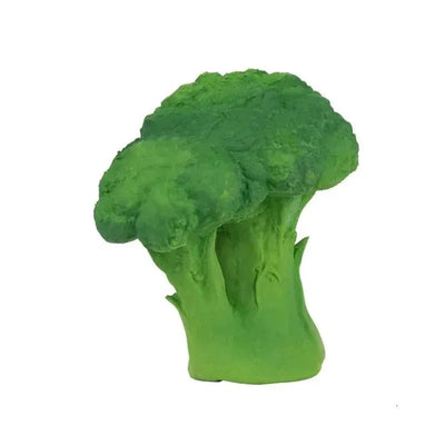 Chewable toy shaped like a vibrant green broccoli, named Brucy The Broccoli, designed for infants.