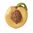 Chewable palm peach toy by Oli & Carol, designed with vibrant colors and a textured pit for sensory play.