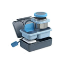 Graphite OmieBox featuring stackable, insulated containers in blue, designed for portable meal storage.
