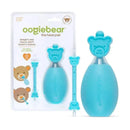 Nasal aspirator set featuring Oogiebear in blue, including a hunter and ear cleaner, with bear-shaped designs.