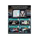 OTTOCAST Cabin Care Car Adapter showcasing four viewing modes on a car screen, including baby monitor and navigation displays.