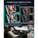 Wireless CarPlay adapter showcasing baby monitor features with sleep images, side-by-side comparisons, and a driving woman.