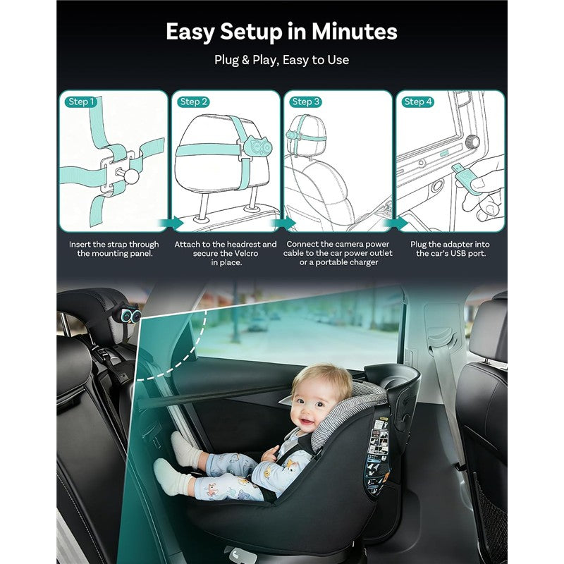 OTTOCAST Cabin Care Adapter setup instructions with steps and a baby in a car seat, highlighting ease of installation.