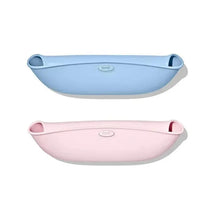 Oxo 2Pk Tot Roll Up BiB in blue and pink, featuring a soft, flexible design for easy feeding and clean-up.