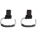 Oxo 2Pk Tot Handy Stroller Hooks in grey, featuring sturdy metal hooks with textured black grips and adjustable straps.