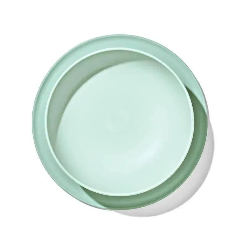 Oxo Stick And Stay Suction Bowl in opal color, features a smooth round design with a strong suction base for stability.