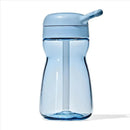 Oxo - Tot Adventure Water Bottle in dusk color, featuring a clear body and a straw for easy sipping.
