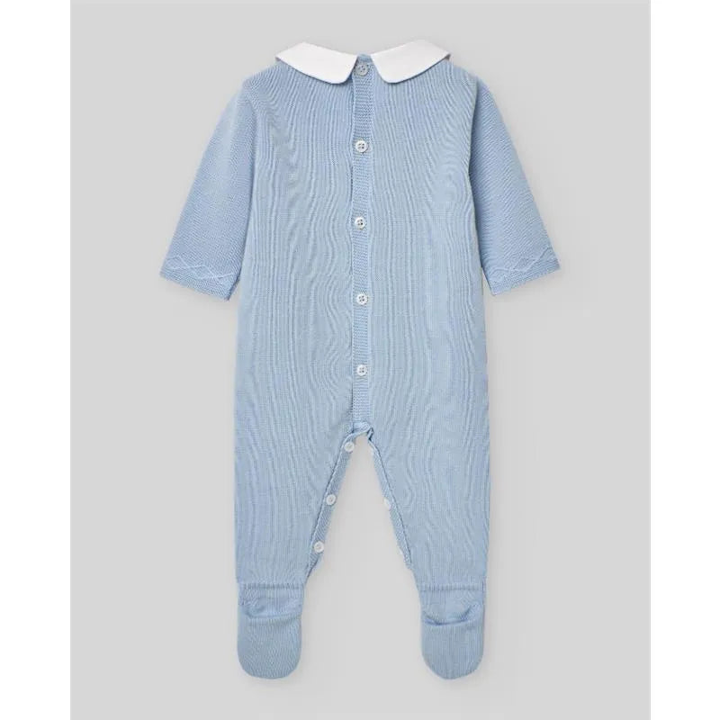 Paz Rodriguez - Baby Boy Knit Newborn Romper Vento, Sky Blue Image 2