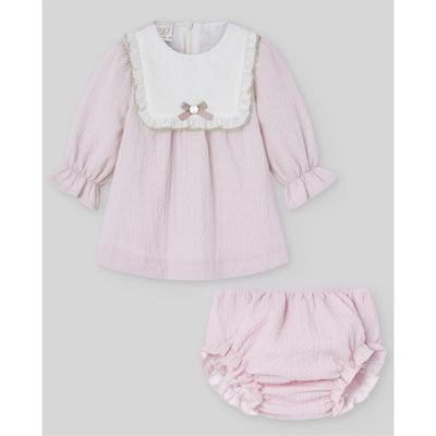 Paz Rodriguez - Set Woven Newborn Dress + Bloomers Erizos, Mauve Image 1