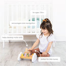Montessori Hammer Bench Toy with colorful pegs and a hammer, designed for children 12 months and older to develop motor skills.