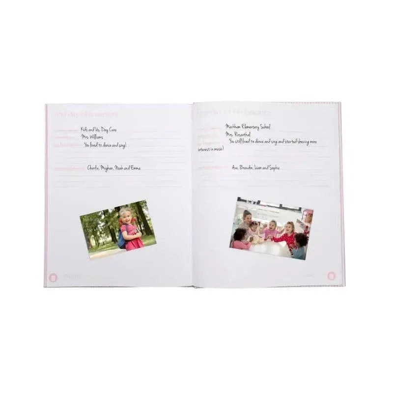 Pearhead - Seersucker Baby Book And Clean Touch Ink Pad, Pink Image 4