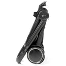 Peg City Loop Chassis in black, featuring a sleek, folded design with prominent wheels and branding on the frame.