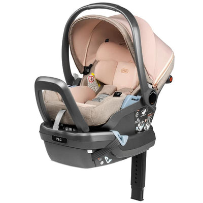 Peg-Perego Primo Viaggio 4-35 Lounge car seat in Mon Amour design, featuring a cozy padded interior and adjustable canopy.