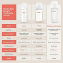 Pigeon 4-pack silicone nipples for infants, sized small for 1+ months, displayed with product features and specifications.