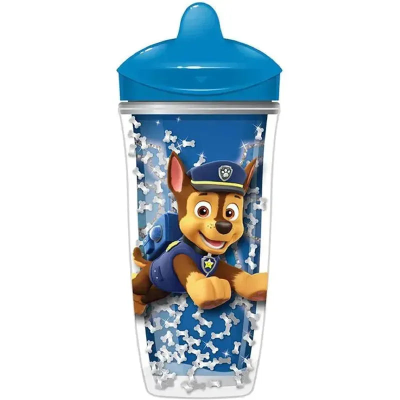Playtex Stage 3 Paw Patrol Glitter Spout Cup features a character from Paw Patrol, designed to be spill-proof and leak-proof.