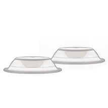 Replacement agitators in a two-pack, featuring transparent plastic designs with a smooth surface and rounded edges.