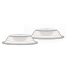 Replacement agitators in a two-pack, featuring transparent plastic designs with a smooth surface and rounded edges.
