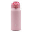 12 oz pink insulated straw water bottle by Primo Passi, featuring a secure lid and a sleek, smooth design.