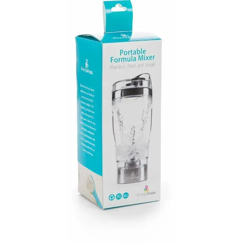 Portable Formula Mixer Cup by Primo Passi, 16 oz capacity, featuring stainless steel and acrylic design.