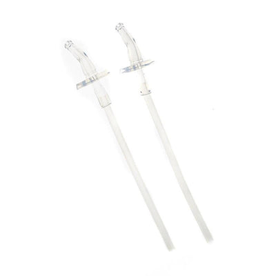 Replacement straws for insulated bottles, featuring two clear plastic straws with rounded tips and base flanges.