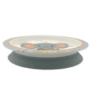Bamboo fiber suction plate for kids featuring a cute elephant design, with a non-slip base for stability.