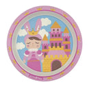 Bamboo fiber suction plate featuring a princess in a bunny costume, with a colorful castle background.