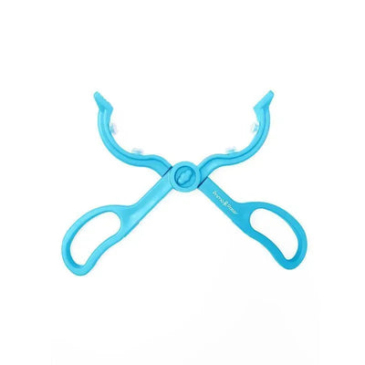 Blue Primo Passi bottle tong designed for securely grasping and holding baby bottles.