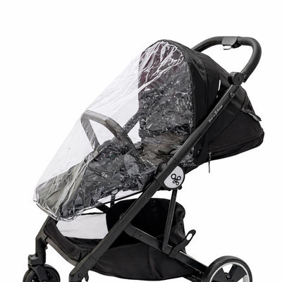 Primo Passi baby stroller rain cover features a clear design, protecting the stroller while allowing visibility.
