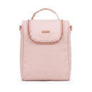 Primo Passi Insulated Bottle Bag in pink, featuring a zippered top and a hand handle for easy carrying.