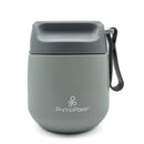 Insulated food jar in senior grey by Primo Passi, featuring a simple design and a handle for easy carrying.