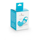 Primo Passi pacifier case in blue, featuring a large compartment for two pacifiers and an easy-store clip for access.