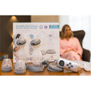 Portable Dual Charge Electric Breast Pump by Primo Passi with two pumps, bottles, controller, and product packaging in the background.